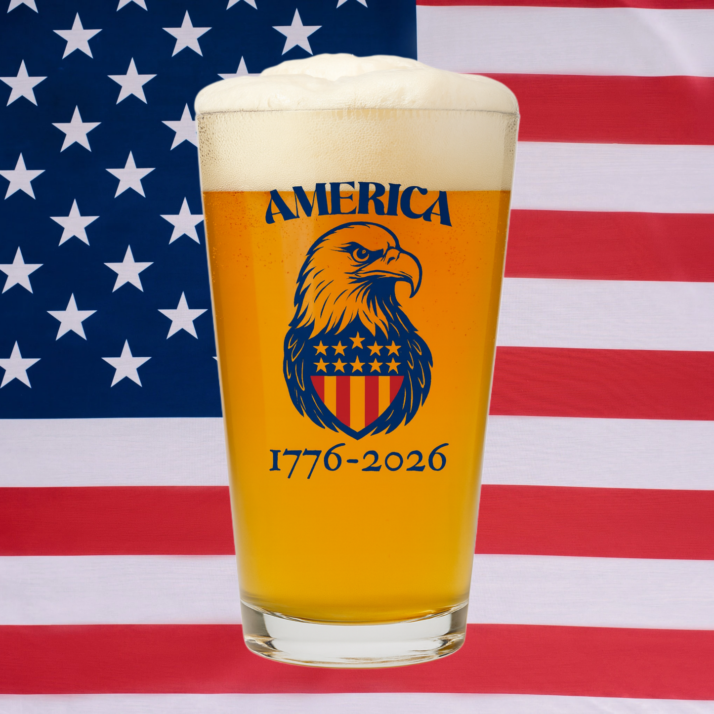"America 1776-2026" 16oz Commemorative Pint Glass