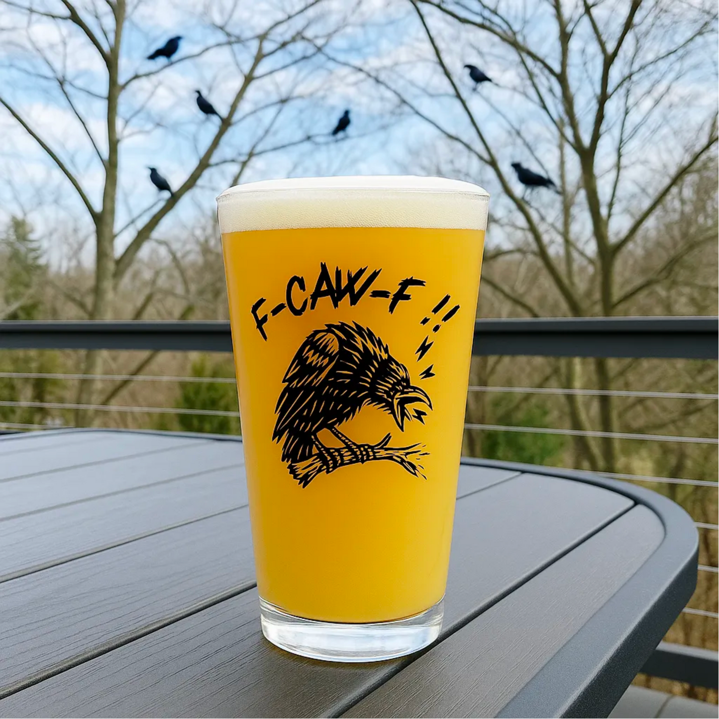 "Grumpy Crow" 16oz Pint Glass