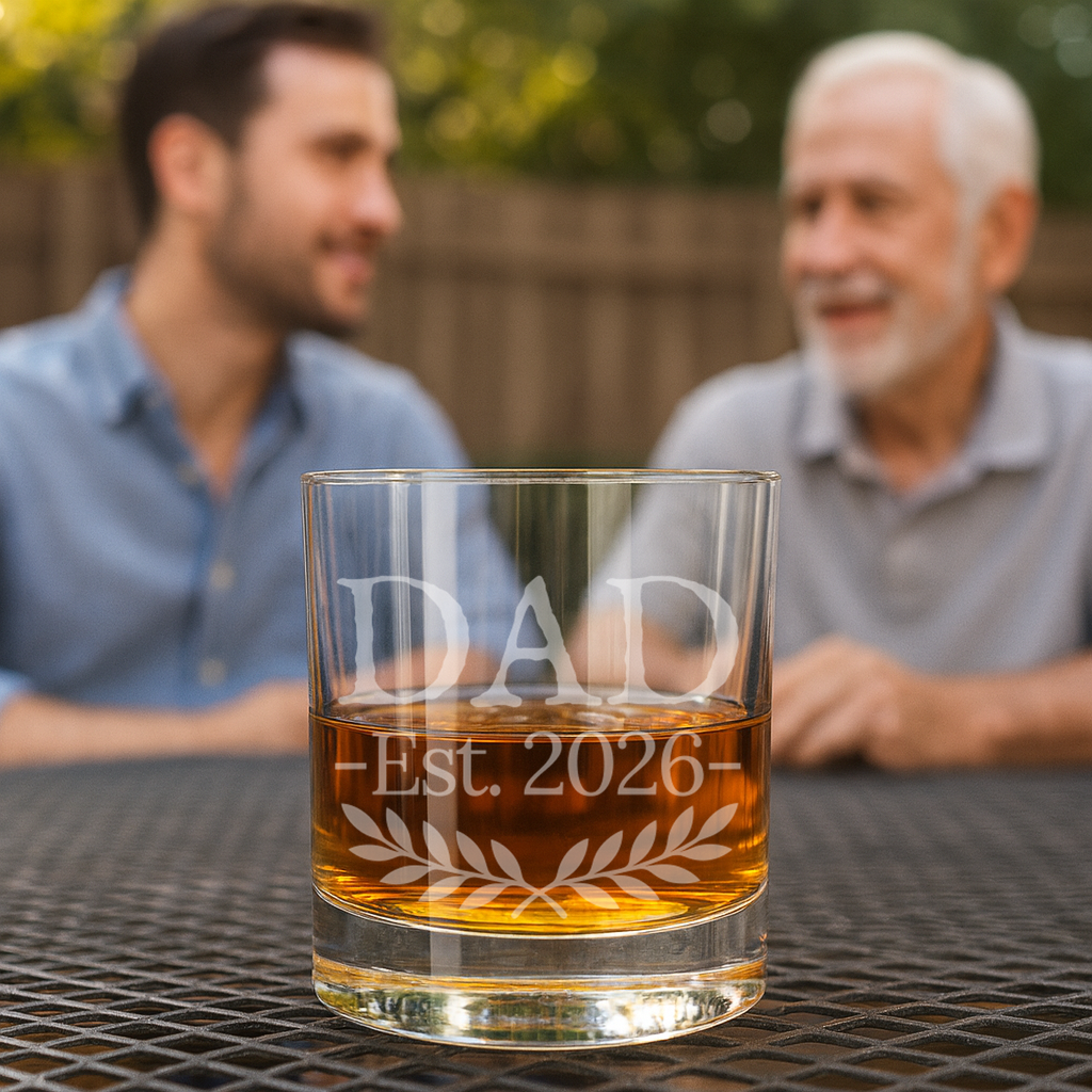 "Dad Est. 2026" 11oz Rocks Glass