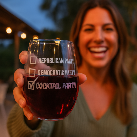 "Cocktail Party" 15oz Wine Glass