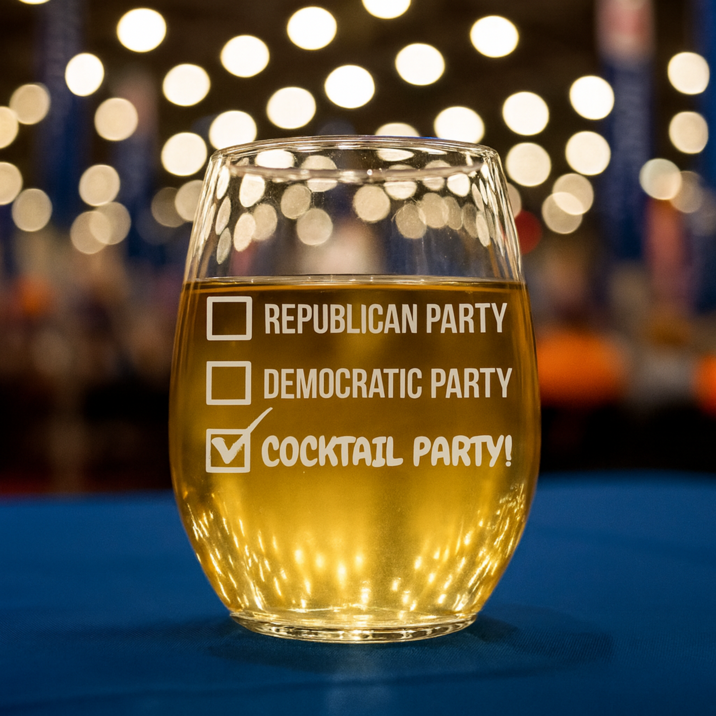 "Cocktail Party" 15oz Wine Glass