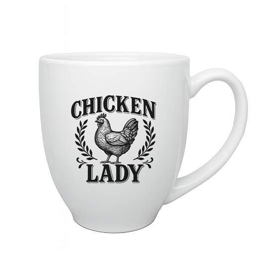 "Chicken Lady" 15oz Bistro Mug (Laurel Variant)