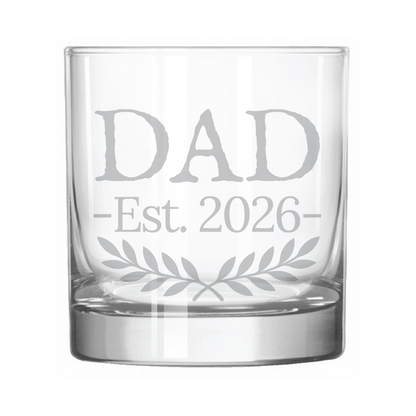 "Dad Est. 2026" 11oz Rocks Glass