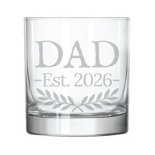"Dad Est. 2026" 11oz Rocks Glass
