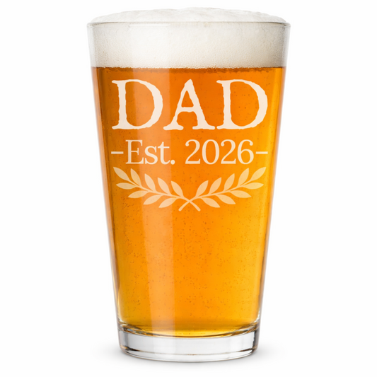 "Dad Est. 2026" 16oz Pint Glass