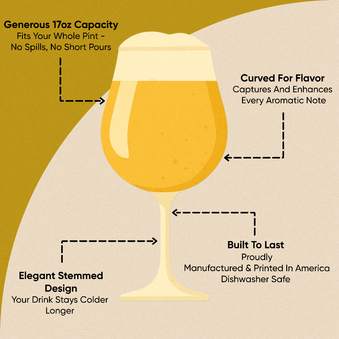 "Slainte" Grand Charente 17oz Beer Glass