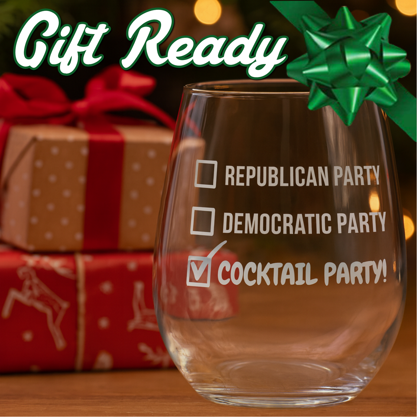 "Cocktail Party" 15oz Wine Glass