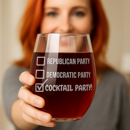 "Cocktail Party" 15oz Wine Glass