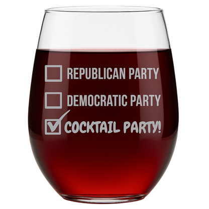 "Cocktail Party" 15oz Wine Glass