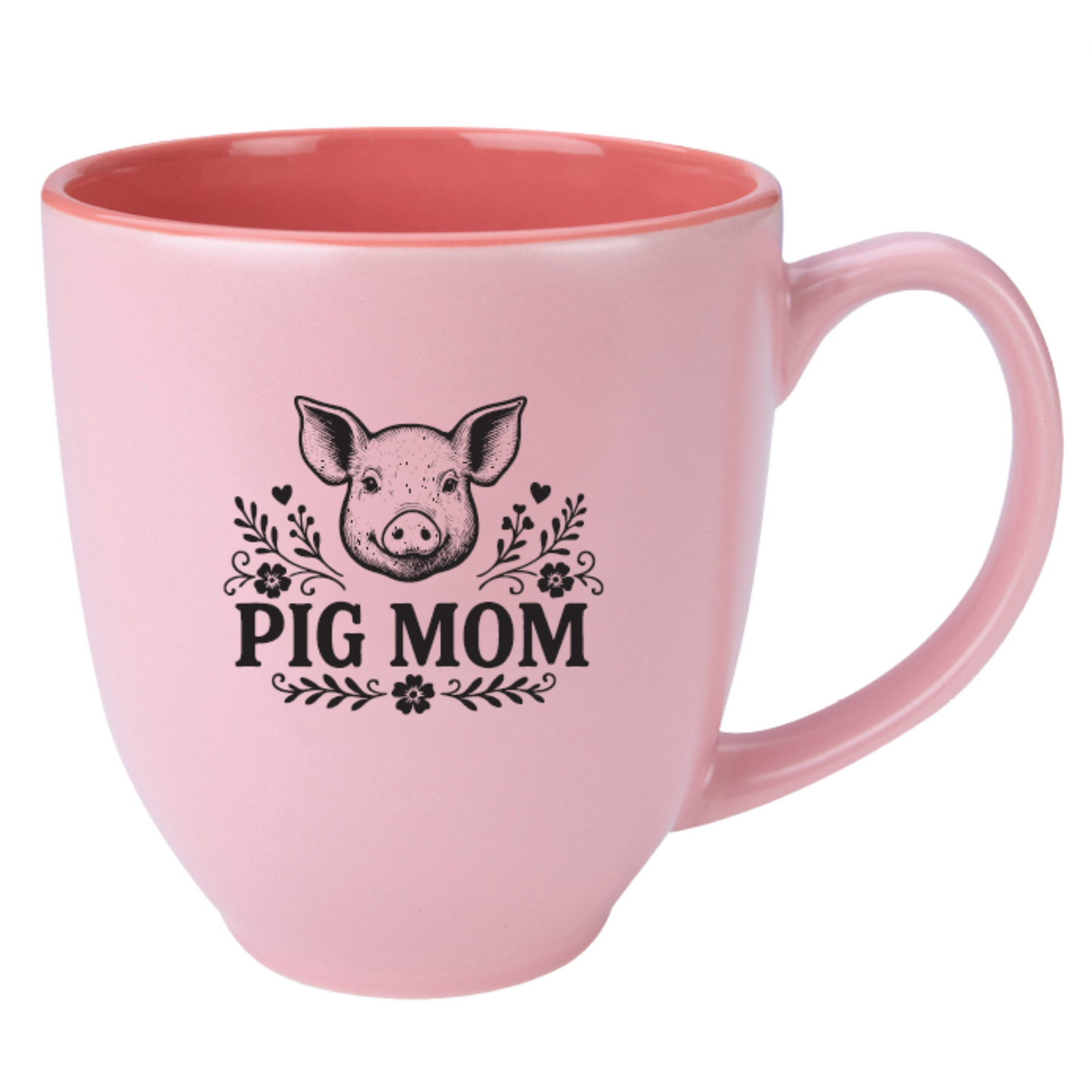 "Pig Mom" 15oz Pinck Bistro Mug