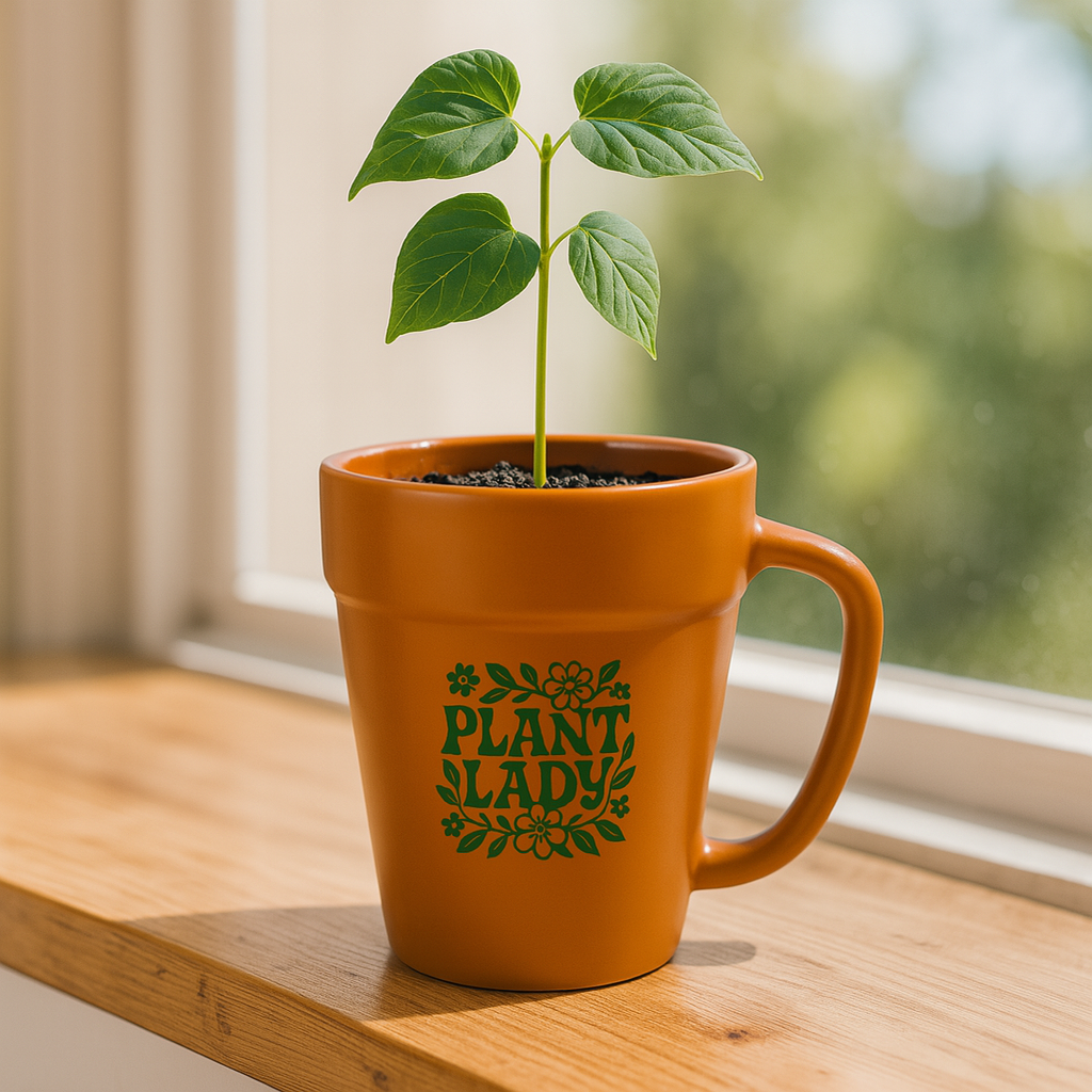 "Plant Lady" 14oz Terra Cotta Flower Pot Mug